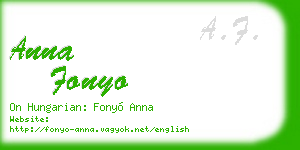 anna fonyo business card