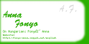 anna fonyo business card